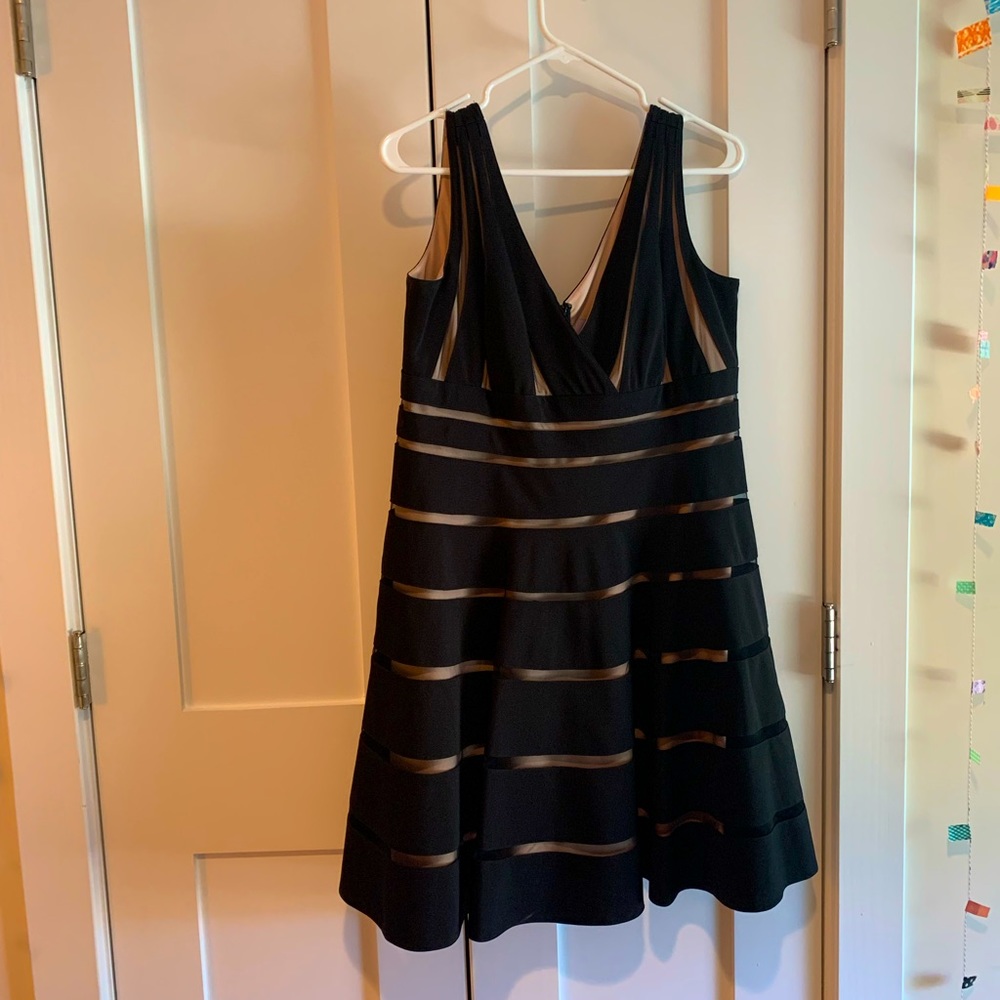 JS Collections Nude/Black Cocktail Dress, Size 14P